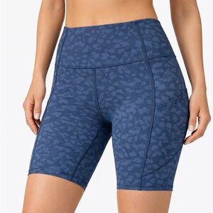 lululemon athletica Blue Leopard-Print Performance Shorts